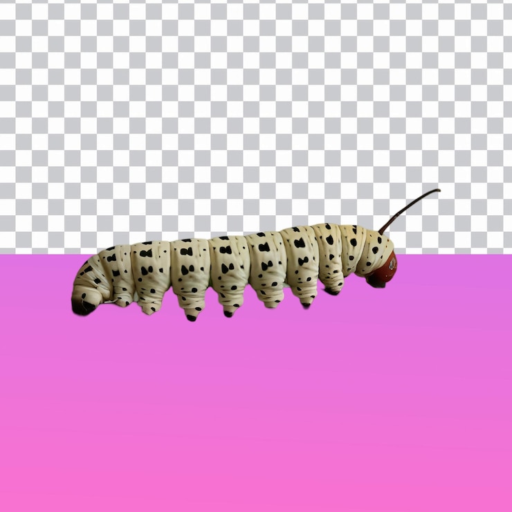 PSD spotted caterpillar isolated