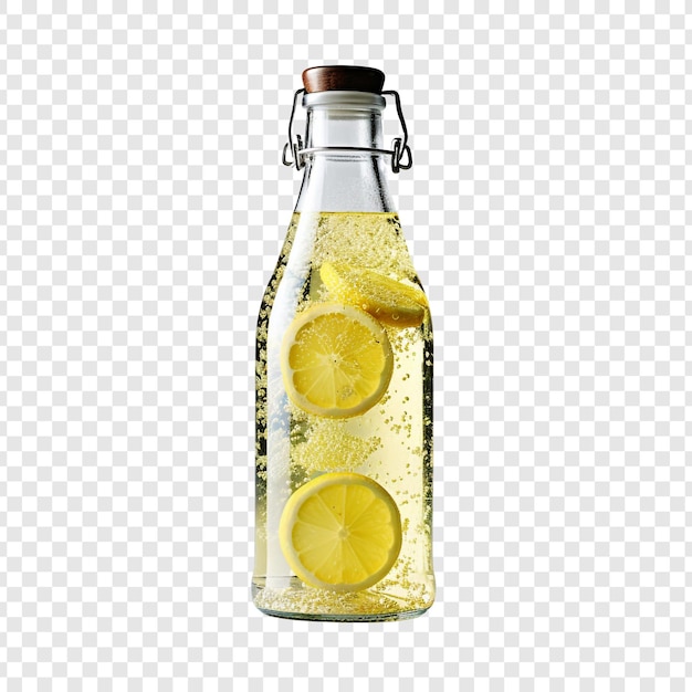 PSD sprankelende limonadefles geïsoleerd op transparante achtergrond