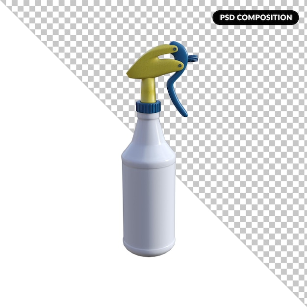 Spray bottle isolated 3d rendering