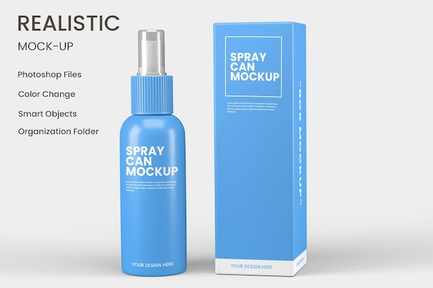 Design mockup bottiglia spray isolato