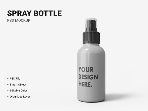 Spray bottle mockup design isolated