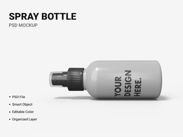 Spray Bottle Mockup Design Isolated