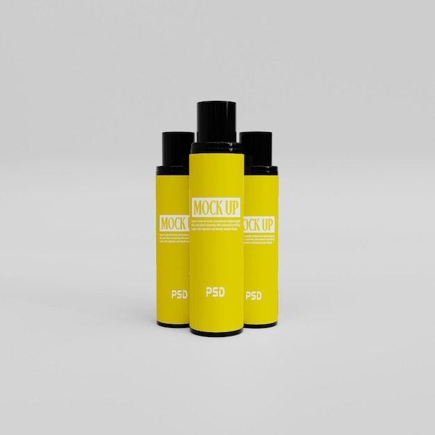 Rendering 3d realistico mockup di flaconi spray psd premium