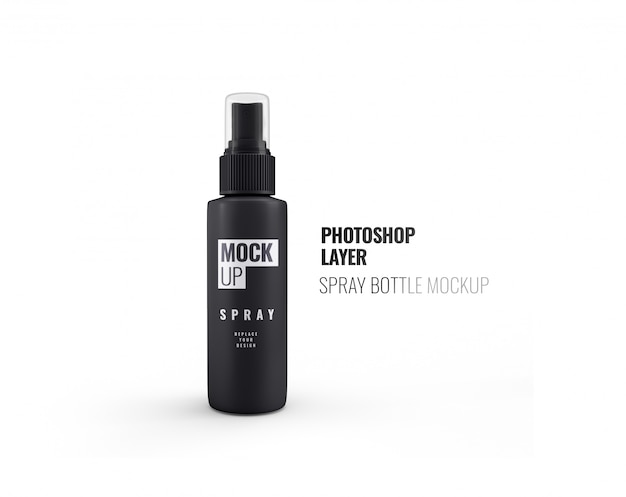 PSD spray bottle mockup realistic 3d rendering