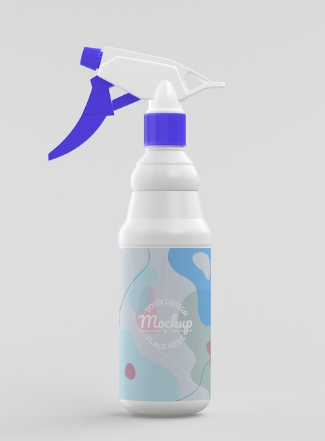 Design mockup bottiglia di sapone in vetro spray