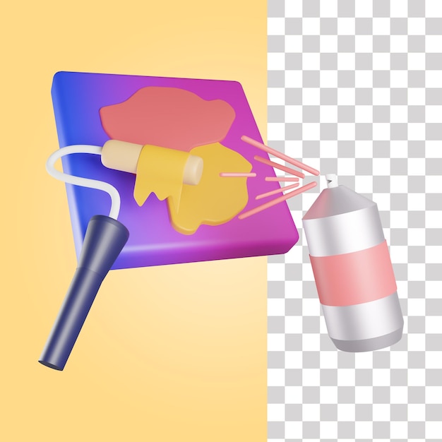 PSD spray kleur 3d-pictogram