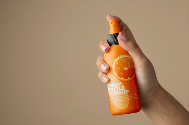 PSD spray mockup for hydrated skin