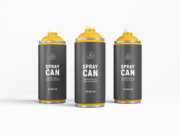 PSD spray paint bottle packaging mockup