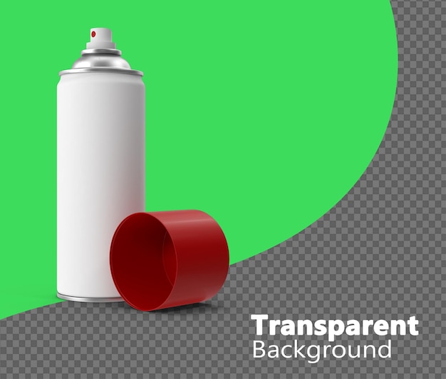 PSD spray paint can isolated on a transparent background