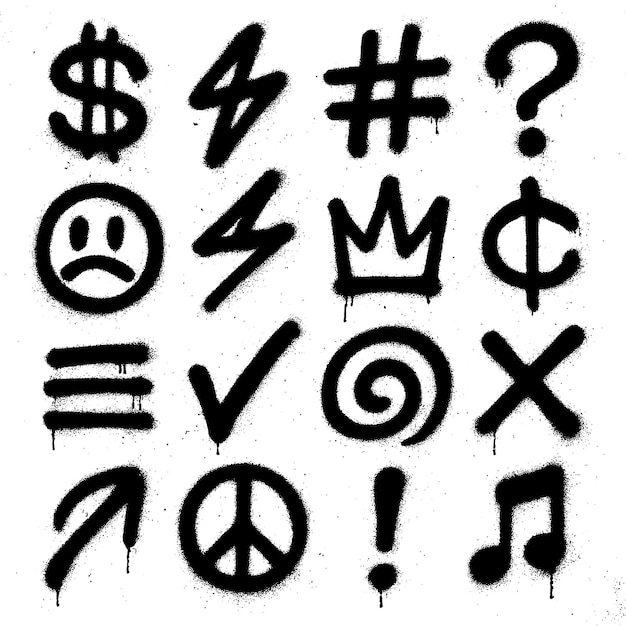 Spray Paint Symbols Graffiti Art