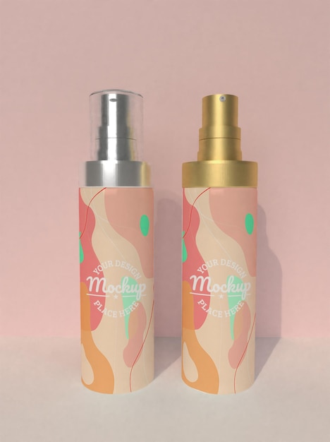 Spray parfumfles mockup ontwerp