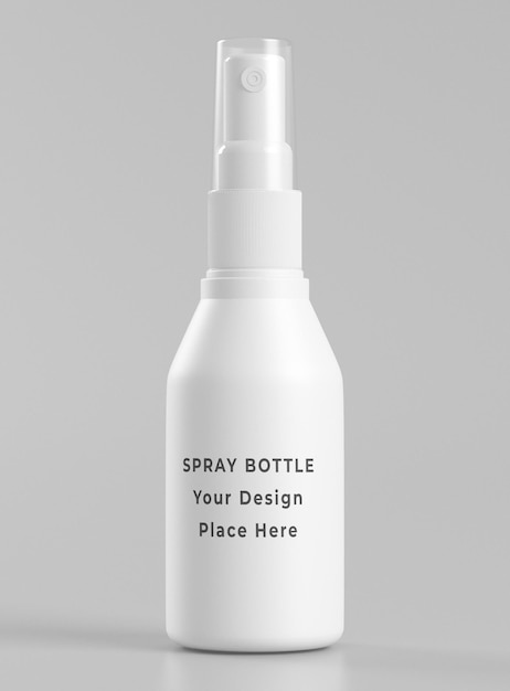 Spray plastic fles mockup