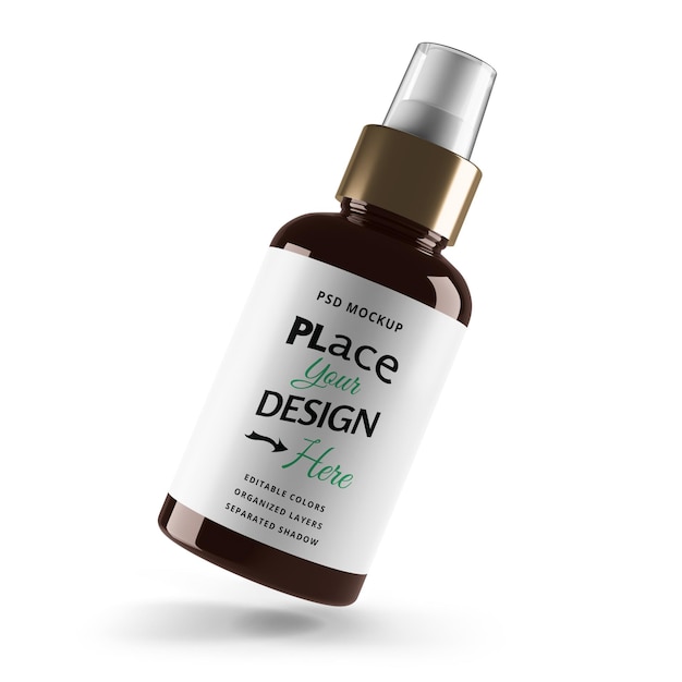 Sprayflesmockup met wit etiket voor productbranding