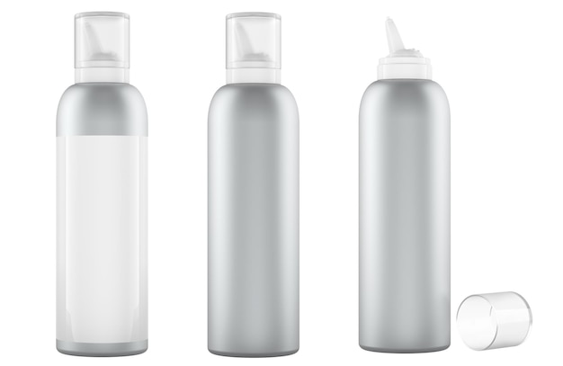 Sprayflessen met zout zeewater voor de hygiëne van de neusholte nasale sprayflessen voor het reinigen van 3D-rendering geïsoleerd op een transparante achtergrond