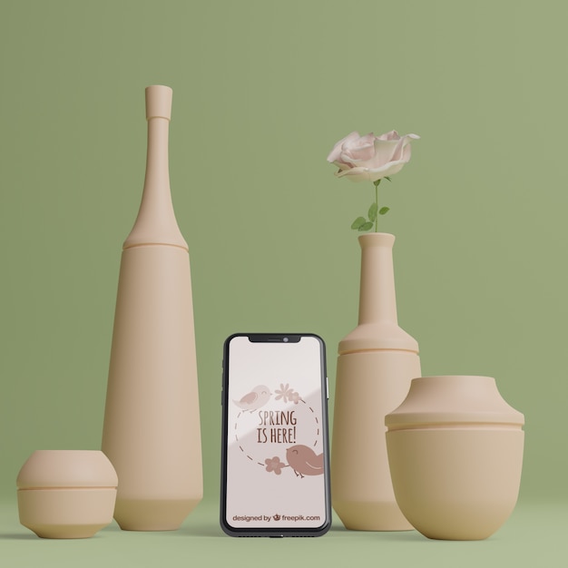 spring 3d decorations with mobile device