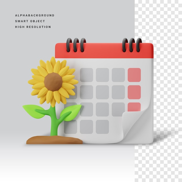 Spring 3d icon illustration