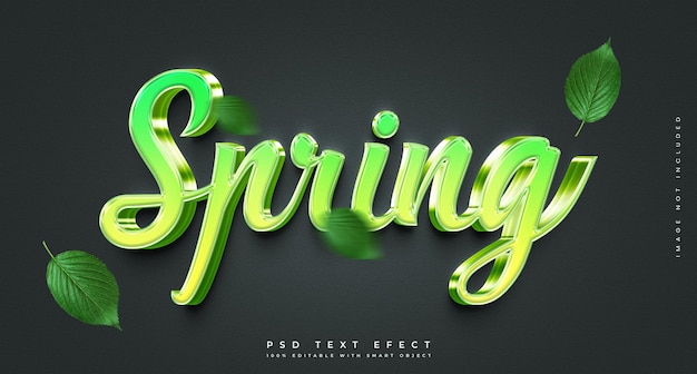 PSD spring 3d teksteffect sjabloon