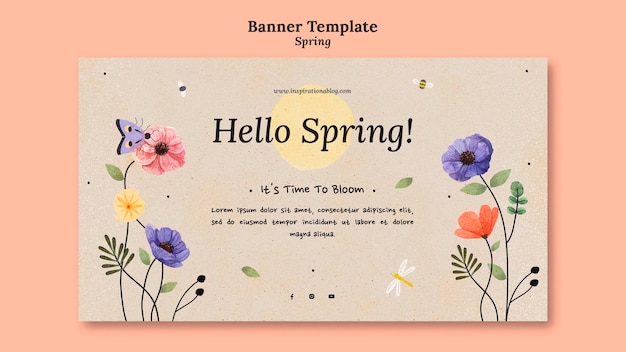 PSD spring banner design template