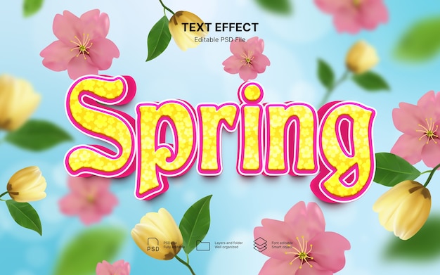 PSD spring break text effect