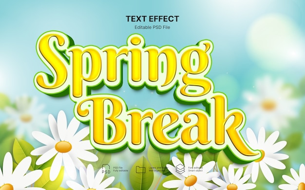 Spring break text effect