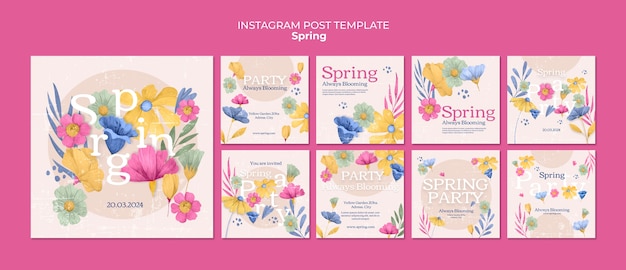 PSD post su instagram per la celebrazione della primavera