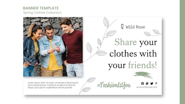 Spring clothes collection banner template