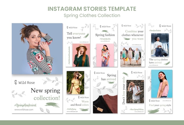 Storie di instagram di collezione di vestiti primaverili