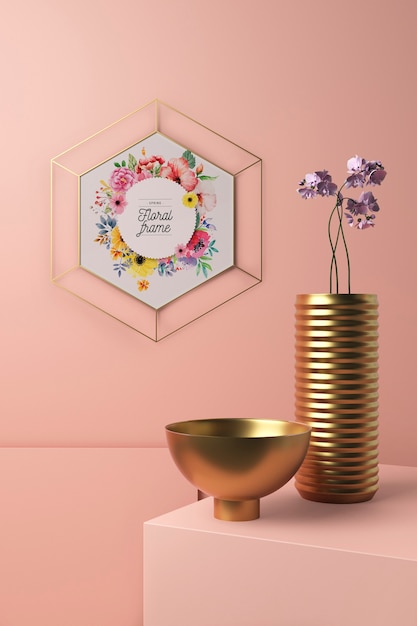 PSD concetto di primavera deco mock-up