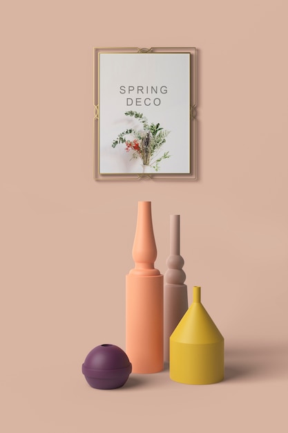 PSD concetto di primavera deco mock-up