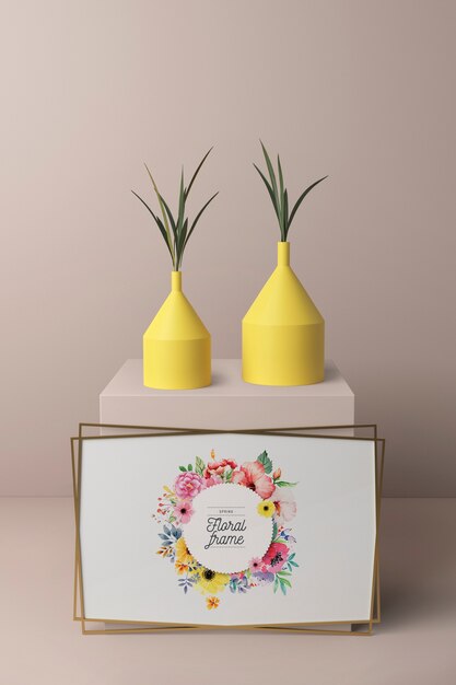 PSD concetto di primavera deco mock-up