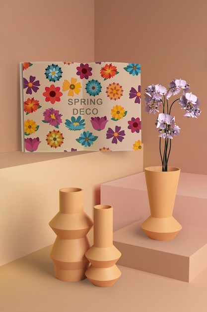 PSD concetto di primavera deco mock-up