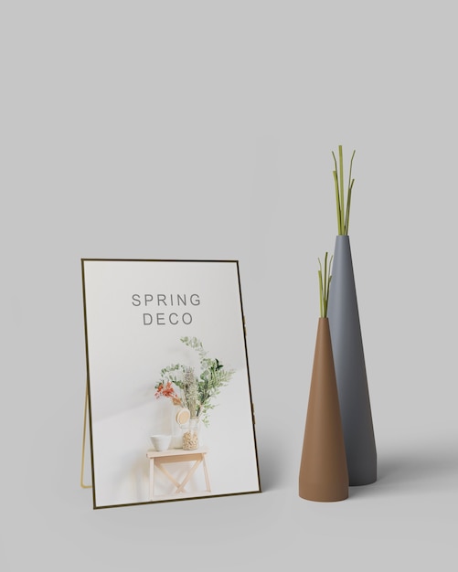 Mock-up di concetto di decorazione di primavera