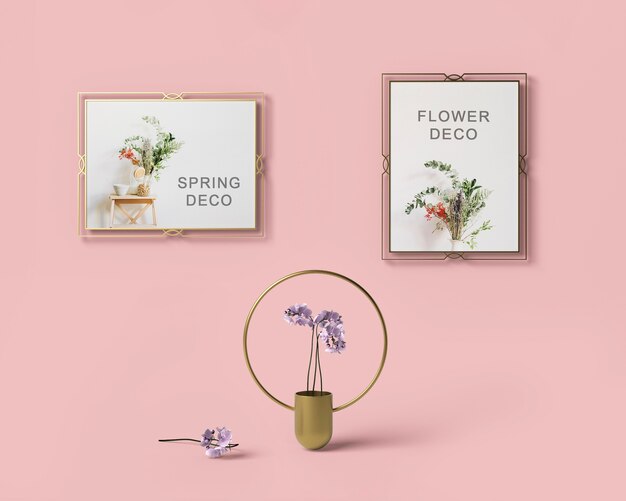 PSD mock-up di concetto di decorazione di primavera