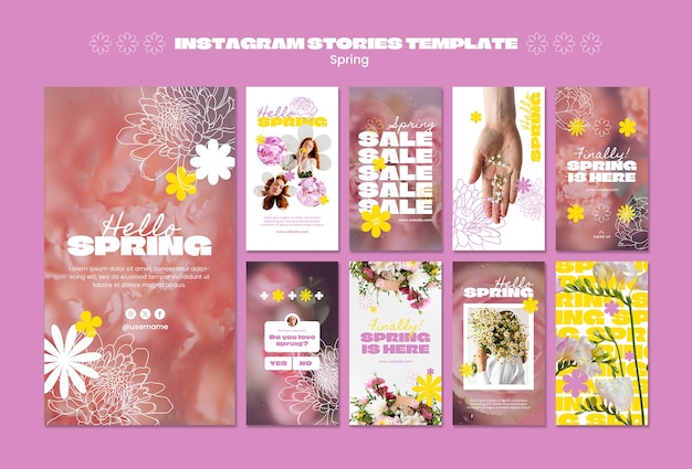 PSD spring discount template design