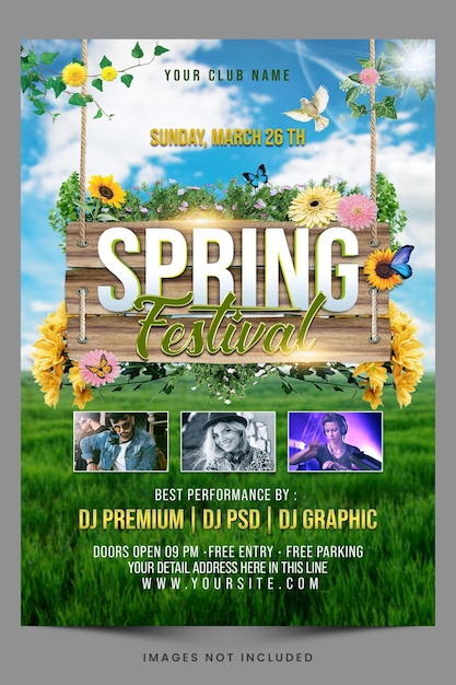 PSD spring festival flyer psd template