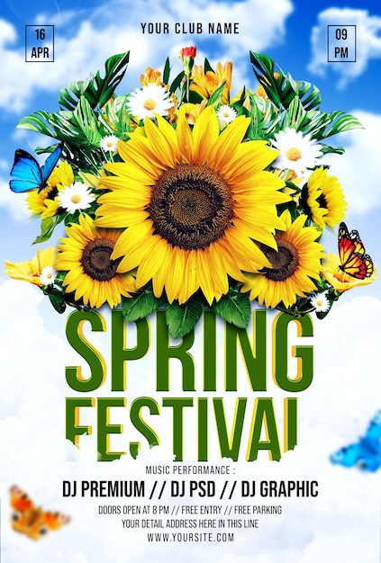 PSD spring festival flyer psd template