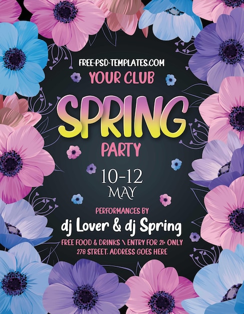 Spring Fling Flyer Template Instagram Post Psd