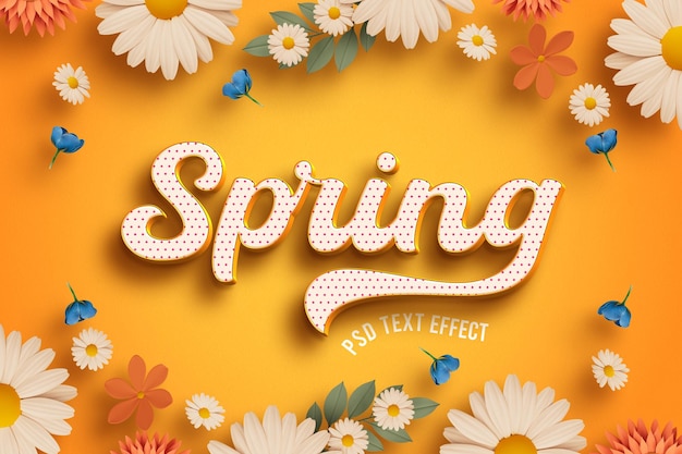 Spring floral editable text effect