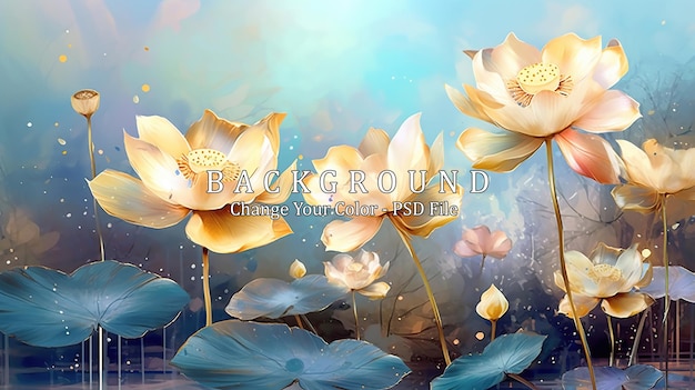 PSD spring floral in watercolor vector background generative ai