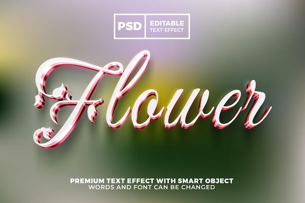 spring flower 3d editable text effect style mock up