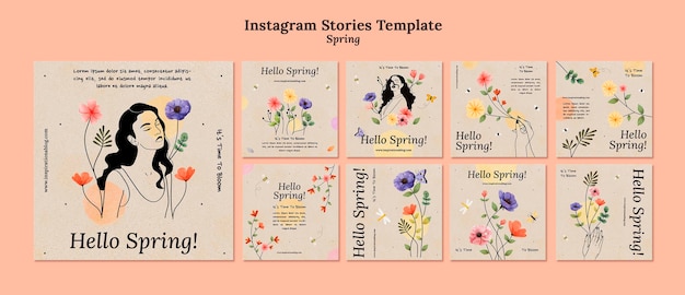 PSD spring instagram posts template