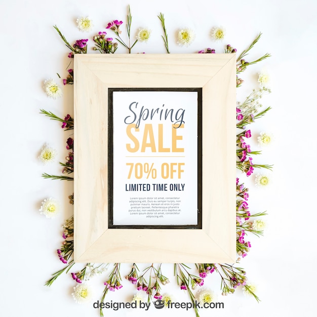 PSD spring mockup met frame