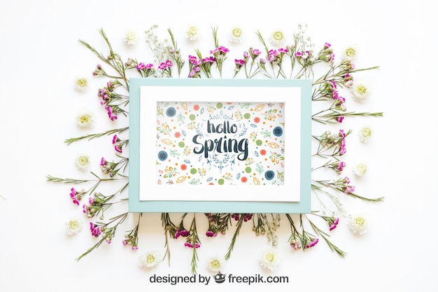 PSD spring mockup with frame