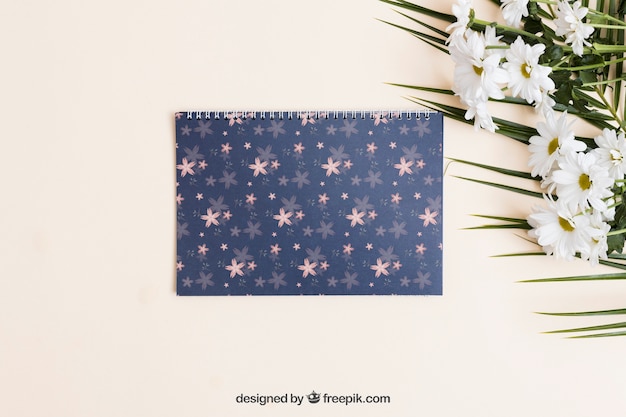 Spring mockup with notebook