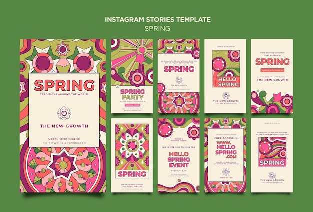 PSD spring party instagram stories