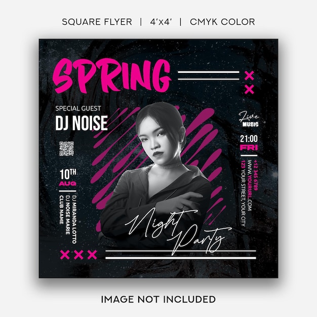 Spring Party Night Club Poster Template