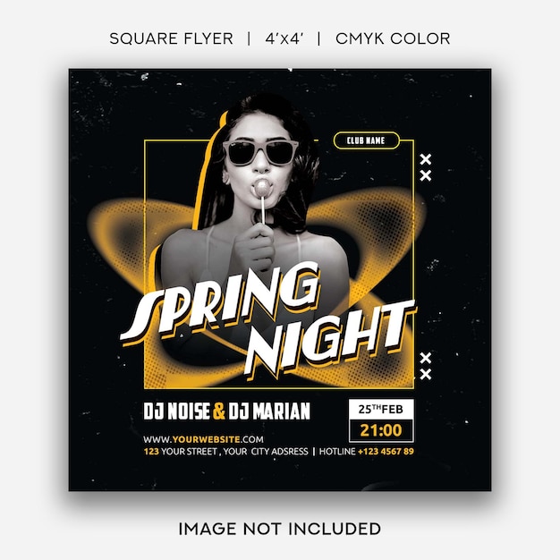 Spring Party Night Club Poster Template