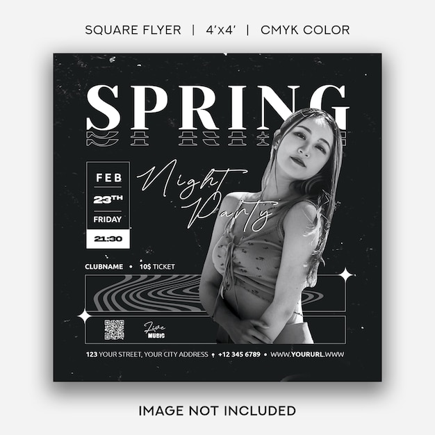 Spring Party Poster Template