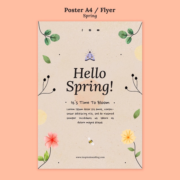 PSD spring poster or flyer template