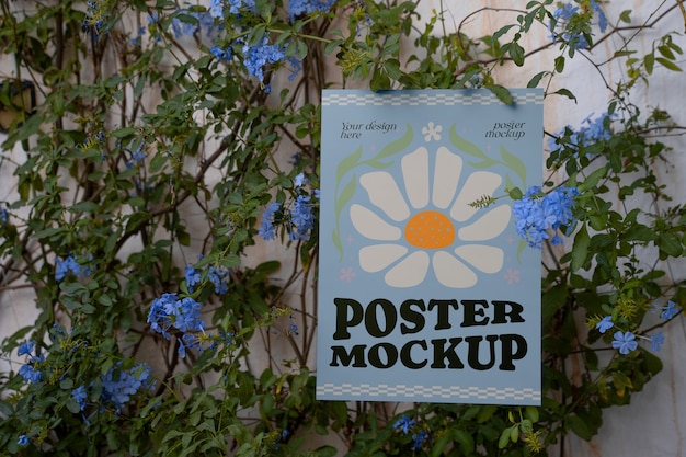 Spring poster  mockup design